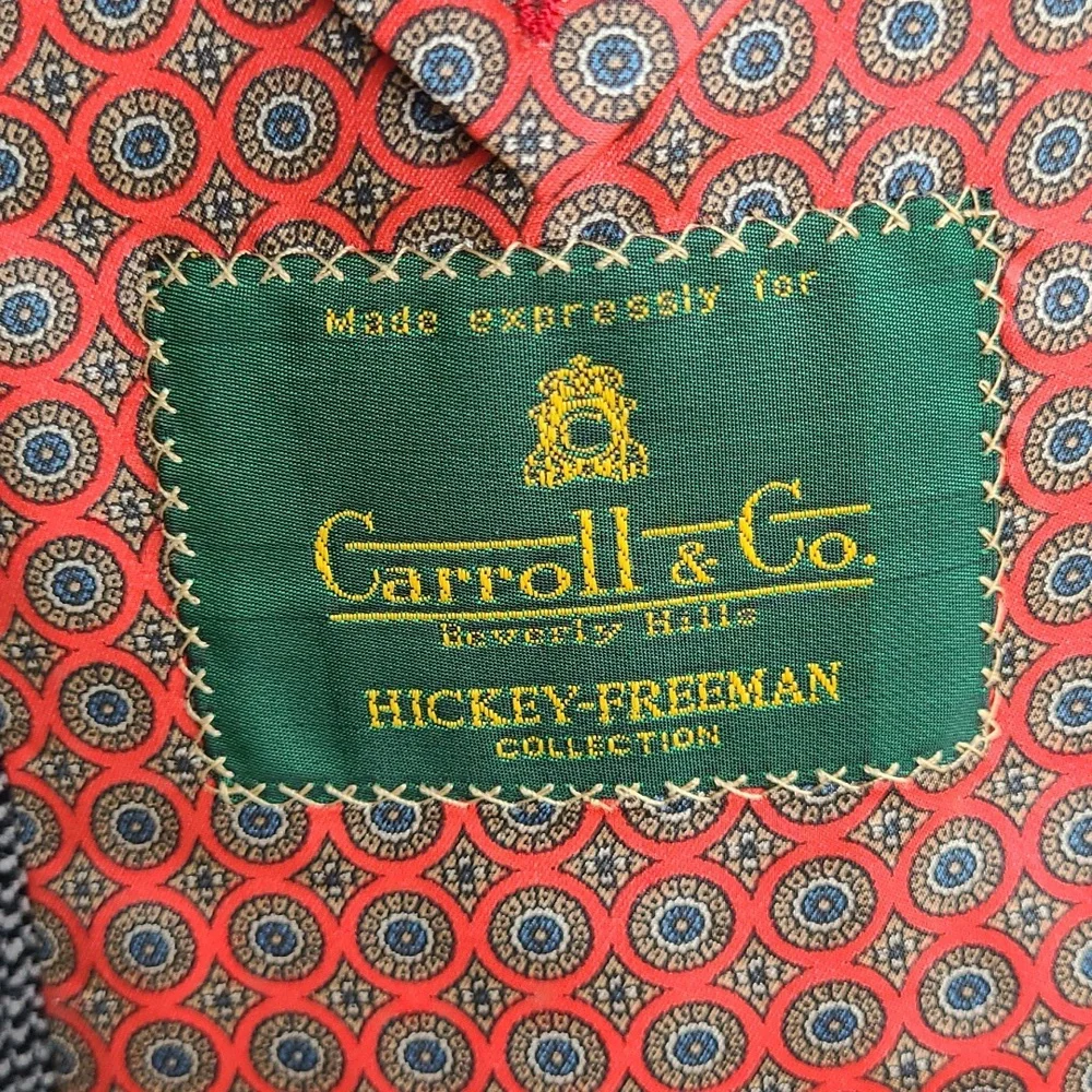 CARROLL & CO x Hickey Freeman Grey Wool Cashmere‎ Blend Mens Sz 43 R Sport Coat
